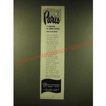 1951 French Government Tourist Office Ad - Paris is celebrating her 2000th