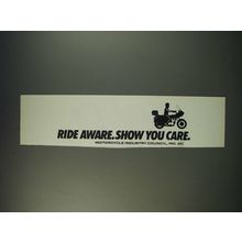 1990 Motorcycle Industry Council Ad - Ride aware. Show you care.