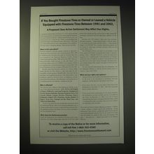 2003 Firestone Settlement Ad - If you bought Firestone Tires or owned or leased