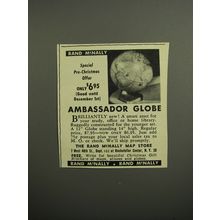 1952 Rand McNally Ambassador Globe Advertisement