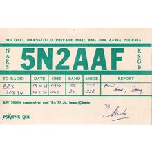 Zaria Nigeria 1960s QSL Amateur Radio Card