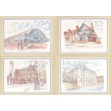 Port Sunlight Rochdale Preston Manchester 4x Post Office Postcard