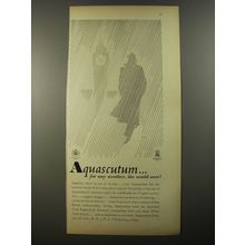 1954 Aquascutum Coat Ad - Aquascutum.. for any weather, the world over