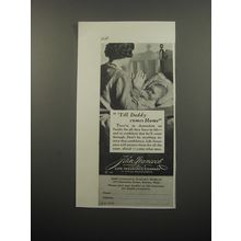 1933 John Hancock Insurance Ad - Till Daddy Comes Home
