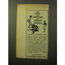 1960 Oxford University Press Book Ad - The Lore and Language of School-Children