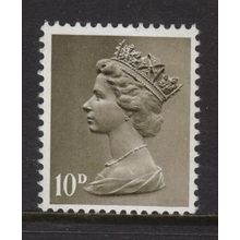 SG741 10d Drab Unmounted Mint GB Machin