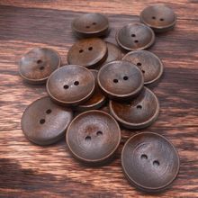 25mm Brown Wooden Buttons 2 Hole Oval Sewing Knitting Cardigan Handmade Clothing