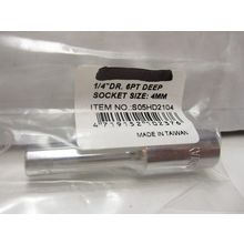 1/4" Drive 6 Point Deep Socket 4mm