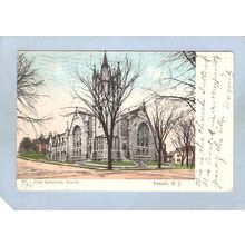 New Jersey Passaic First Reformed Church Street Scene Intersection Undivid~3701