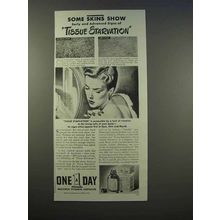 1946 One-A-Day Vitamins Ad - Tissue Starvation