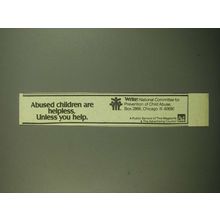 1980 National Committee for Prevention of Child Abuse Ad - Helpless