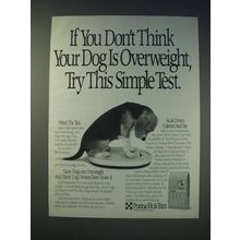 1989 Purina Fit & Trim Dog Food Ad - If you donÕt think your dog is overweight