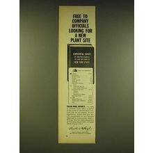 1962 New York State Department of Commerce Ad - Free to company officials