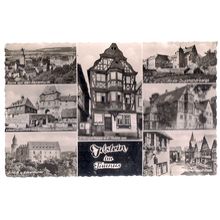 multiview, IDSTEIN, GERMANY used vintage postcard RP 1959 postmark =