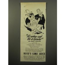 1950 Rose's Lime Juice Ad - I'd rather call for a Gimlet