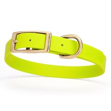 Dog Pet Collar with Brass Hardware Size M W 3/4” L 15” - 18” Safety Yellow