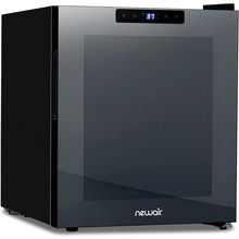 Newair 16 Bottle Wine Cooler Refrigerator | Shadow Series | Freestanding Mirrore