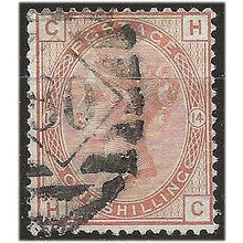 1881 SG163 1/- Orange-Brown Plate 14 Good/Fine Used "CH"