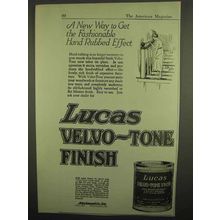 1918 Lucas Velvo-Tone Finish Ad - Hand Rubbed Effect