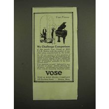 1918 Vose Piano Ad - We Challenge Comparison