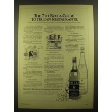 1978 Bolla Wine Ad - 7th Guide to Italian Restaurants