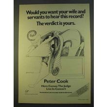 1979 Peter Cook Here Comes the Judge Live Album Ad