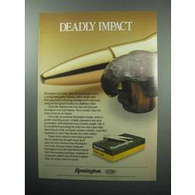 1989 Remington Core-Lokt Bullet Ad - Deadly Impact