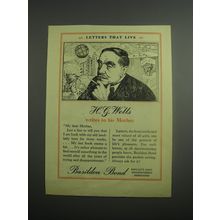 1948 Basildon Bond Paper Ad - H.G. Wells writes to his mother