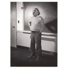 Albert Einstein in America During WW2 War Blackboard Photo Postcard