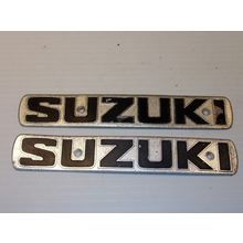 Suzuki Emblems OEM Pair 7 1/8" Silver & Black