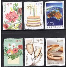 AUSTRALIA: 2025 CHERISHED CELEBRATIONS, SET 6 MINT NEVER HINGED SHEET STAMPS. +