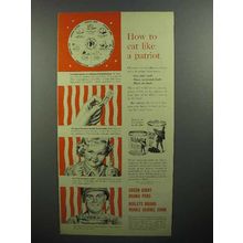 1944 Green Giant Peas & Corn Ad - Eat Like a Patriot