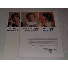 1973 Bell Telephone Ad - Wrong Number? Error?
