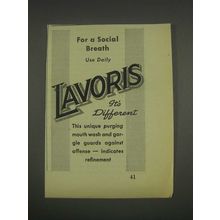 1933 Lavoris Mouth Wash Ad - For a Social Breath