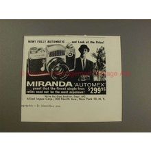 1960 Miranda Automex Camera Ad - Look at the Price!!