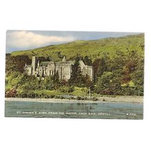 ST. CONAN'S KIRK, from the water, LOCH AWE, ARGYLL, SCOTLAND unused postcard =