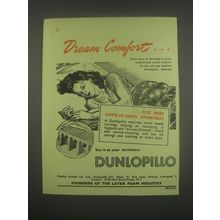 1949 Dunlopillo Mattress Ad - Dream comfort