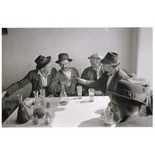 Hungarian 1940s Farmers Farming Alcohol Puszta Hungary Pub Award Photo Postcard