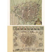Groningen 2x Antique Map Repro Painting Dutch Postcard s