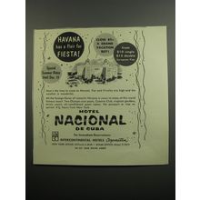 1955 Hotel Nacional de Cuba Ad - Havana has a flair for Fiesta!