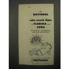 1956 National Airline Ad - radar-smooth flights