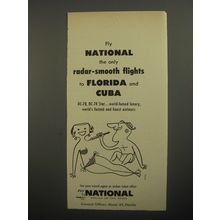 1956 National Airline Advertisement - Radar-smooth flights to Florida and Cuba