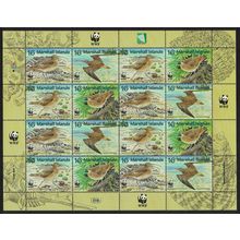 Marshall Is. Birds WWF Bristle-thighed Curlew Sheetlet of 4 sets 1997 MNH