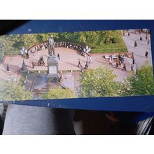 pushkin monument moscow postcard