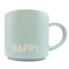 Happy Green Mug Ceramic 8.5 CM Microwave & Dishwasher Safe Gift Tableware