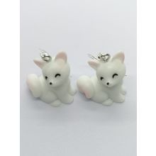 Cute White Fox Kawaii Kitsch Earrings Fancy Dress Quirky/Fun/Funky Novelty Gift