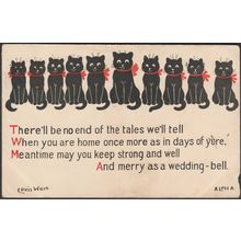 Louis Wain - There'll Be No End, 1918 - Alpha Postcard