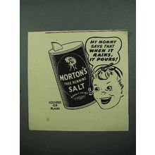 1940 Morton's Iodized Salt Ad - When it Rains, it Pours