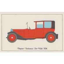 Napier Sedanca La Ville 1924 Rolls Royce Silver Ghost Rival Classic Car Postcard