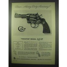 1954 Colt Trooper Model Revolver Ad - Heavy Duty